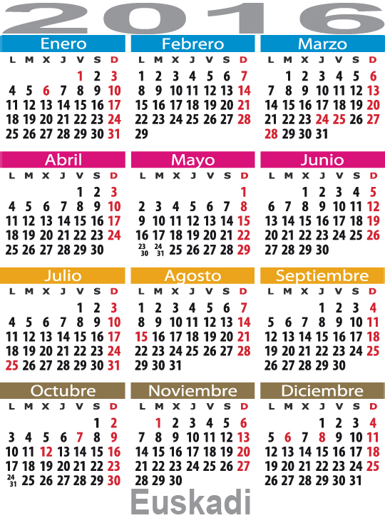 Calendario Laboral Euskadi Pais Vasco calendario laboral euskadi 2009